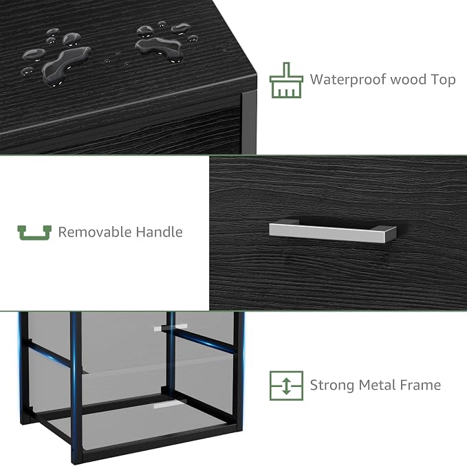 BOLUO Stackable Storage Drawers Closet Organizers and Storage Fabric Black 2 Drawer Dresser for Bedroom Modern - Image 8