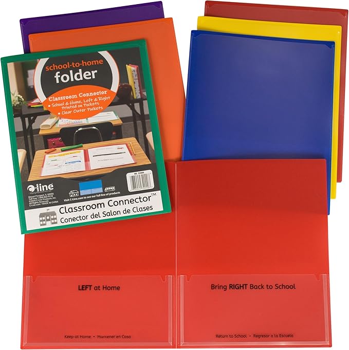 C-Line Classroom Connector School-to-Home Folders, Assorted Colors, 36 per Box (32000-36) by C-Line