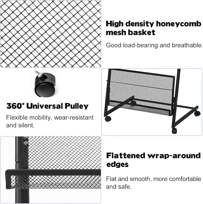 18.9''W Floor-Standing Magazine Display Rack, Rolling Journals, Brochure & Newspaper Stand, Literature Holder for Trade Shows, Exhibitions, & Offices, Black - Image 4