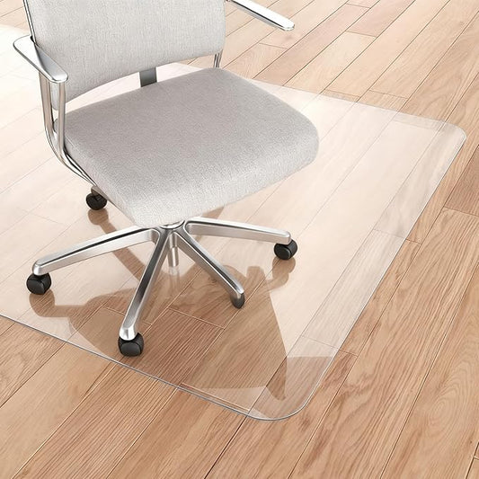 AHWEKR Office Chair Mat for Hardwood Floor,42in x 54in Clear Floor Protector Mat for Office Chair, Vinyl Desk Chair Mat for Hard Floors, Easy Glide for Chairs,Clear 2mm Thickness