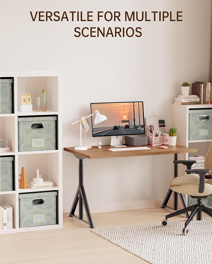 File Organizer with Lid, File Box, File Cabinet for Letter File Folder Storage, Hanging File Organizer for Office/Decor/Home,Document Organizer, 1 Pack,Leaf Gray-Box Only - Image 5