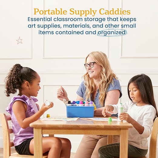 ECR4Kids 3-Compartment Small Plastic Caddy, Multipurpose Organization, Contemporary, 6-Pack - Image 3