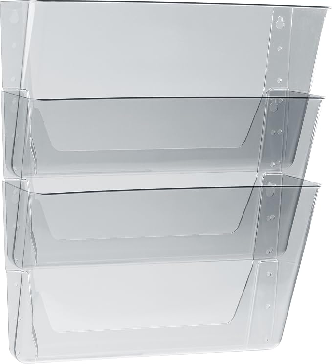 Storex Unbreakable Letter Sized Wall Files, 3-Pack, Clear, Case of 6 (STX70313U06C) - Image 2