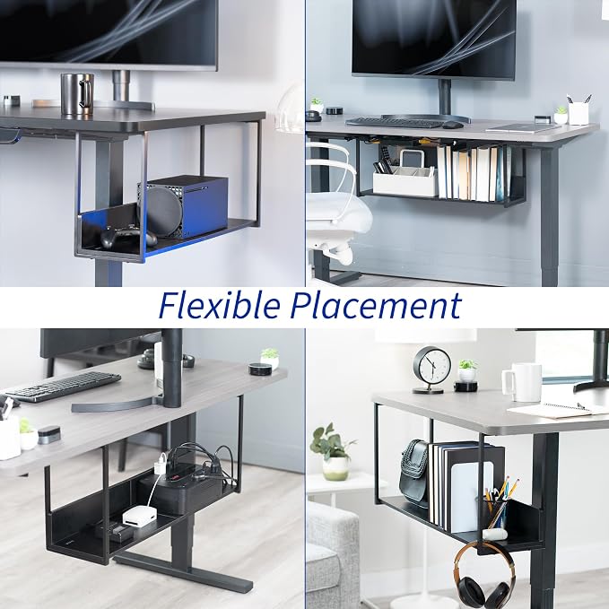 VIVO Under Desk 30 x 7 inch Storage Shelf, Office Accessory Holder for Supplies, Gaming Devices, and More, Workstation Organizer, Black, DESK-SHELF30-UB - Image 5