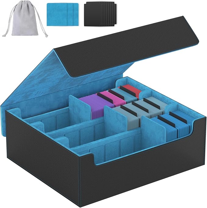 3-Row【2400+】 Trading Card Storage Box, Card Organizer Holder with 8 Dividers, Case Fit for MTG TCG Magic Commander Deck Playing Cards, Deck Box for Sport Card by ENTUMODirect