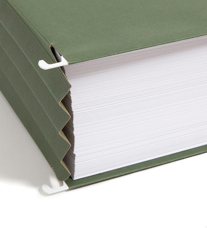 Smead Hanging File Pocket with Full-Height Gusset, 3-1/2" Expansion, Letter Size, Standard Green, 10 per Box (64220) - Image 3