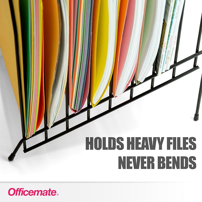 Officemate Large Incline 8 Compartment Wire Caddy, Black, 8.5 x 10.375 x 12.625 Inches (Pack of 6) - Image 4