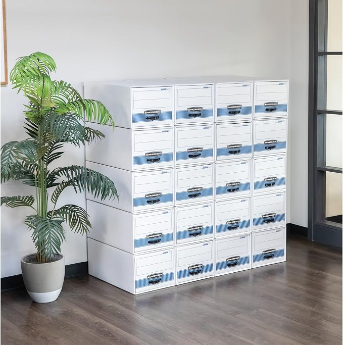 Bankers Box 6-Pack Medium-Duty Storage Drawers, Legal Size, Steel Plus | Get file-cabinet access without the cabinet - stackable drawers save space and keep active records within reach. - Image 4