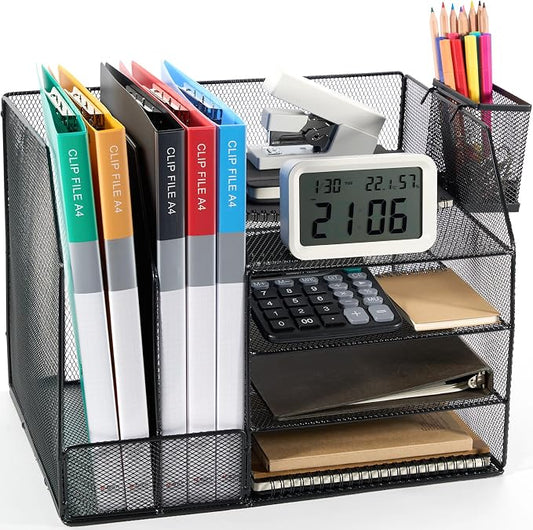 Letter Tray, 4-Tier Desk Organiser, Stackable File Organiser, Magazine Sorting Holder, Shelf Desk, Suitable for Storing Files on the Desk by Unknown