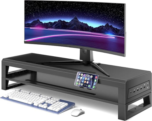 Computer monitor stand (USB Hub Fast Charging Version, Two-layer 700mm) by Unknown