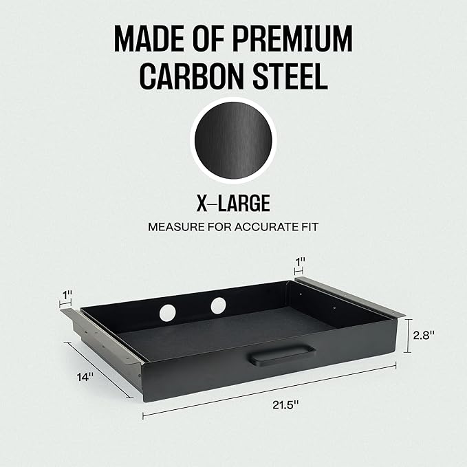 Under Desk Drawer Slide Out Attachment - Carbon Steel Undermount Table Drawer with Cable Management, Pull Out Add-On Storage for Office & Standing Desks (21.5" x 14" x 2.8") - Image 2