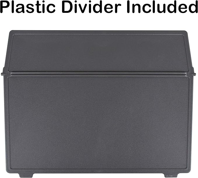 Acrimet 6 x 9 Card File Holder Organizer Box Metal Base Heavy Duty (AZ Index Cards and Divider Included) (White Color with Crystal Plastic Lid Cover) - Image 6
