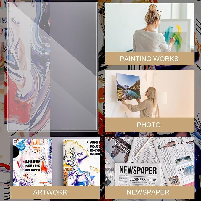12 Pcs Poster Protector Sleeves 24 x 36 Inch, Clear Plastic Poster Sleeves Frame, Waterproof Rigid Print Sheet Protectors for Art Portfolio Storage, Wall Display, Magazines, Photos, Papers - Image 5