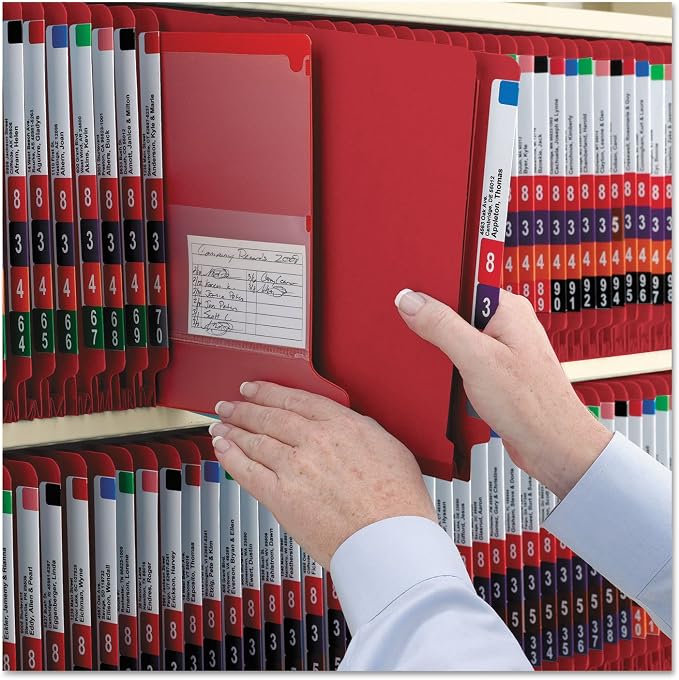 Smead End Tab Classification Folder, Legal, Straight, 2 Dividers, Bright Red, 10 per Box (29783) - Image 7