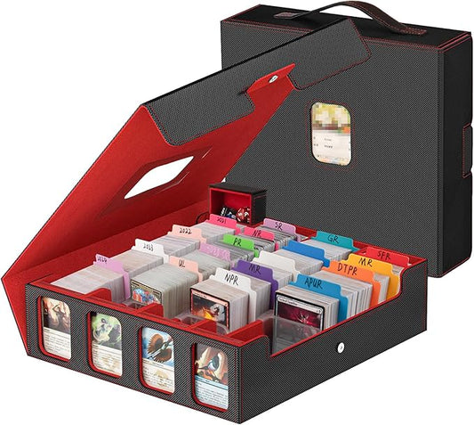 Gomyrod Card Storage Box 3200+ MTG Deck Box with 30 Colorful Divider, 4 Row Commander Trading Card Cases with Portable Handle & Display Windows, Fits for MTG/TCG/Magic Cards, Patented Design by Gomyrod