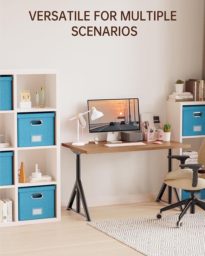2 Pack File Storage Organizer, Document Organizer, Portable File Box with Lid, Fit for Letter/Legal File Folder Storage,Calamine Blue+Cobalt Green,Box only - Image 6
