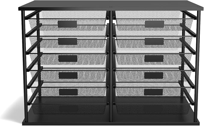 TRU RED Wire Mesh File Organizer, 12‑Compartment, Matte Black – High‑Capacity Vertical Desktop Sorter for Files & Mail - Image 4