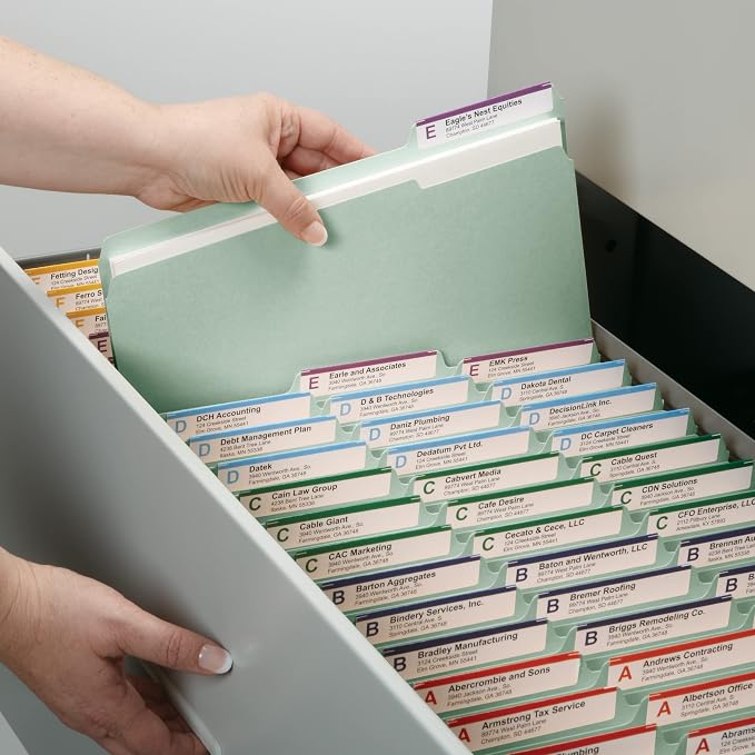 Smead Pressboard Fastener File Folder with SafeSHIELD Fasteners, 2 Fasteners, 1/3-Cut Tab, 1" Expansion, Legal Size, Gray/Green, 25 per Box (19931) - Image 6