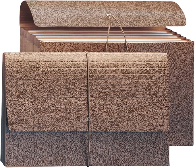 Smead Partition Expanding File Wallet, Flap and Cord Closure, 6 Pockets, 5-1/4" Expansion, Legal Size, Redrope, 10 per Box (72475) by SMEAD