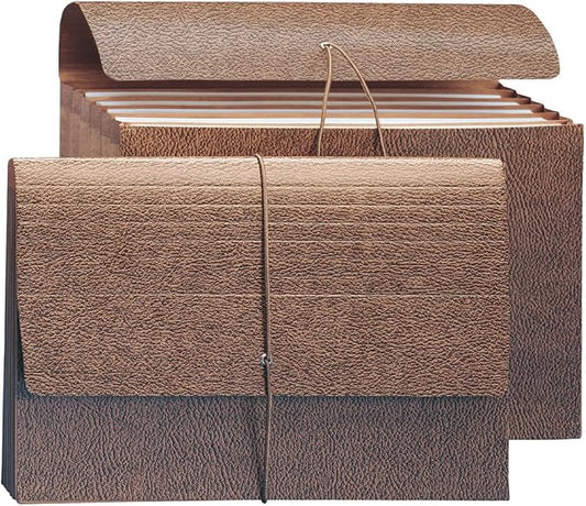 Smead Partition Expanding File Wallet, Flap and Cord Closure, 6 Pockets, 5-1/4" Expansion, Legal Size, Redrope, 10 per Box (72475) by SMEAD