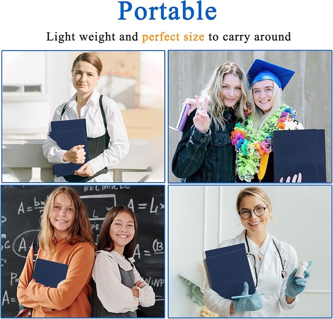 Zzrywuty 100 Packs Navy Blue Paper Folders with Pockets for Students,Businessmen and Office Workers,Letter Size,Two Pocket Folders with Card Slot for School Supplies,Office,Business - Image 7