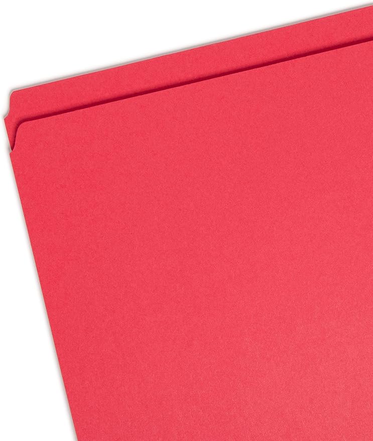 Smead File Folder, Reinforced Straight-Cut Tab, Letter Size, Red, 100 per Box (12710) - Image 2
