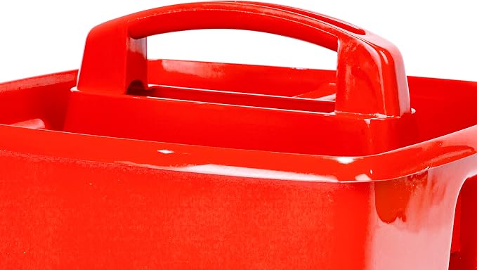 Storex 3-Compartment Small Caddy – Multipurpose Classroom Organizer with Handle, Red, 5-Pack (00949U06C) - Image 5