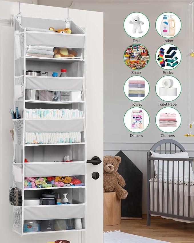 ULG 2 Pack 5-tier Over the Door Organizer Light Gray - Image 5