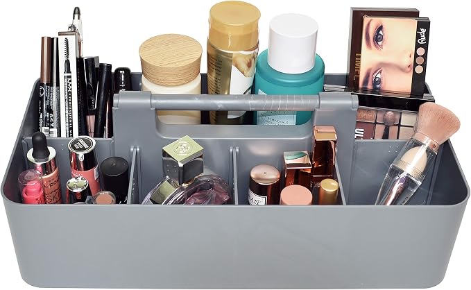 -Bulk Large Portable Caddy DIY Dividers, 8 Compartments, School Office,Portable Basket with Handle Storage Organizer Modern Made in USA (10 PACK, Orion Gray) - Image 8