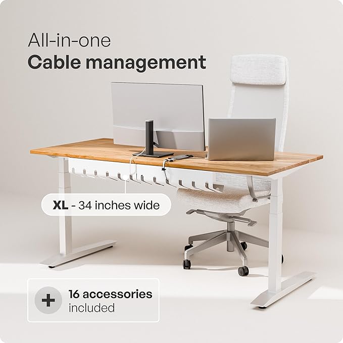 PAMO Cable Management Under Desk, Set of 2 - White | Includes 10 x cable holders, cable clips & screws, easy installation - made of high quality powder coated steel. - Image 2