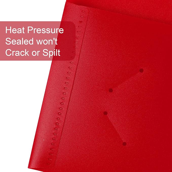 6-Pack Plastic Folders with Pockets,2-Pocket Poly Folders Holds 8-1/2" x 11" Paper for School/Office/Home, Red - Image 2