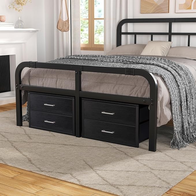 BOLUO Stackable Storage Drawers Closet Organizers and Storage Fabric 2 Drawer Dresser for Bedroom Office Black Modern - Image 6