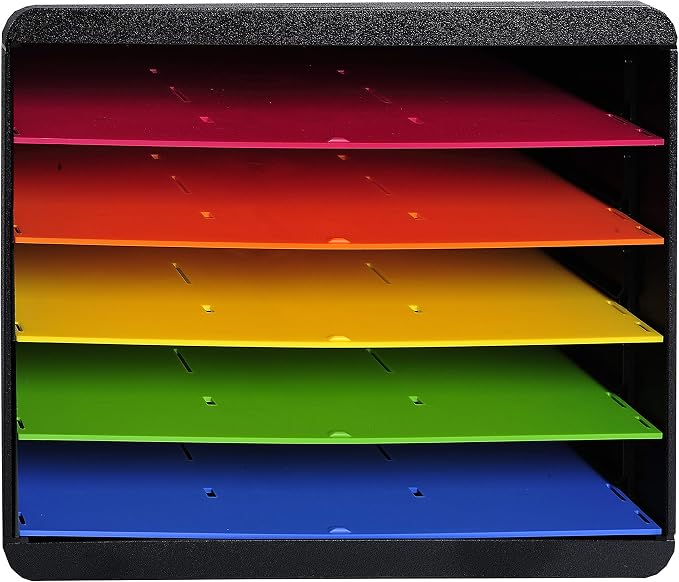 Exacompta - Ref 305798D - Iderama Collection - Sorter Horizon 5 Sections - 270 x 355 x 271mm in Size, Suitable for Landscape A4+ Documents - Black/Harlequin - Image 7