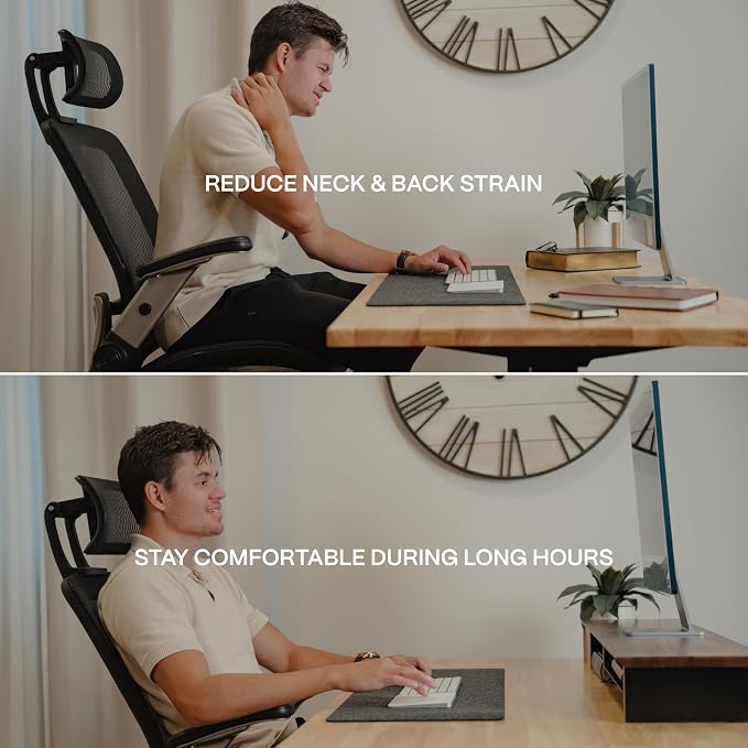 COREMINDED Solid Wood Dual Monitor Stand Riser, 42 Inch Walnut Desk Shelf | Fits 2 Monitors, Sturdy & Stable Solid Wood, Under Monitor Keyboard Storage, Office Desktop Organizer, Easy Assembly, Walnut - Image 8