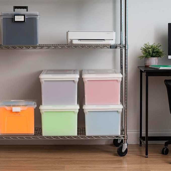IRIS USA 4-Pack Snap File Box with Locking Lid, Black | Protect important documents, letter and legal files with secure storage for home offices, moving, and long-term organization - Image 3