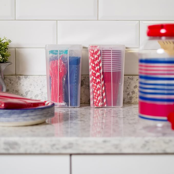 IRIS USA Flip Top Storage Containers |Made in USA| Medium (6-Pack) - Clear | Vertical Bins with Removable Lids for Organizing Office, Craft, Pantry, Art, Ephemera & Study Supplies - Image 6