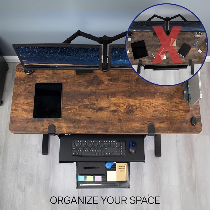 VIVO Large Keyboard Tray Under Desk Pull Out Platform with Pencil Drawer, Extra Sturdy C Clamp Mount, 27 (33 Including Clamps) x 11 inch Slide-Out Tray with Storage Drawer, Black, MOUNT-KB05-4D - Image 4