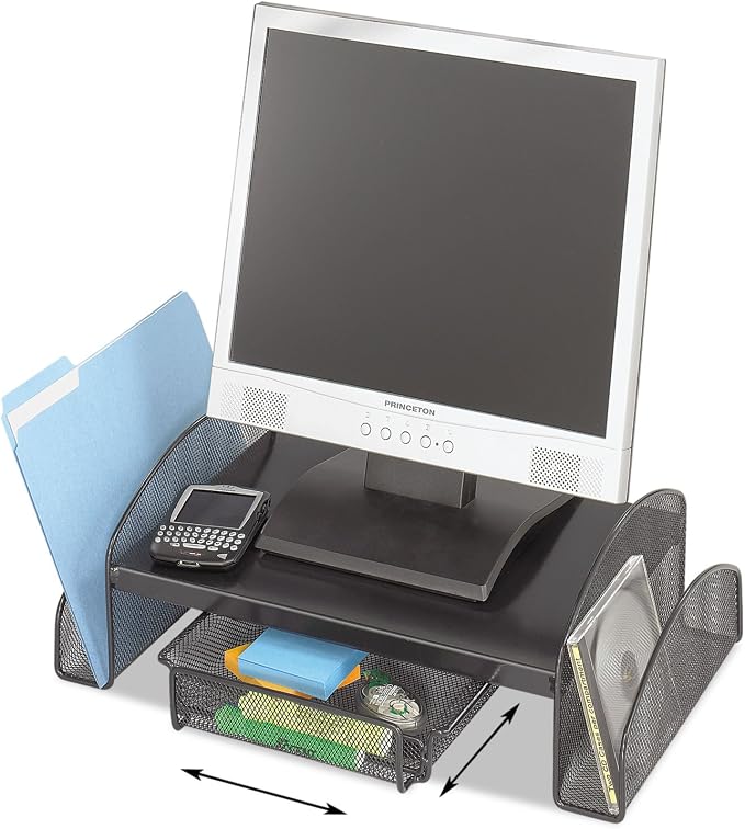 Safco 3603BL Wood Desk Riser, Optimize Supplies and Monitor Heights, Organize Desk and Tables, 8.25 Inch Riser, Black - Image 2