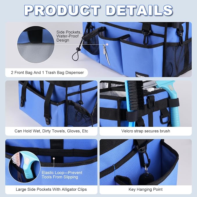 Extra-Large Wearable Cleaning Caddy With Detachable Divider,Cleaning Caddy For Cleaning Supplies Large Cleaning Supply Caddy With Adjustable Shoulder Strap & Waist Belt For Cleaners - Image 6