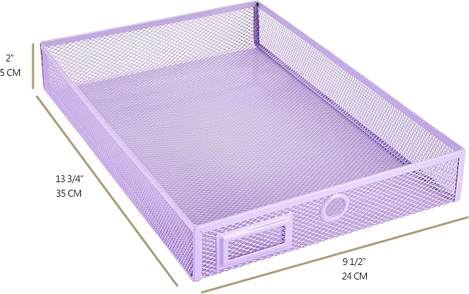 Annova Desk Organizer Wire Mesh 3 Tier Sliding Drawers Paper Sorter/Multifunctional/Premium Solid Construction for Letters, Documents, Mail, Files, Paper, Kids' Art Supplies (Light Pink) - Image 9