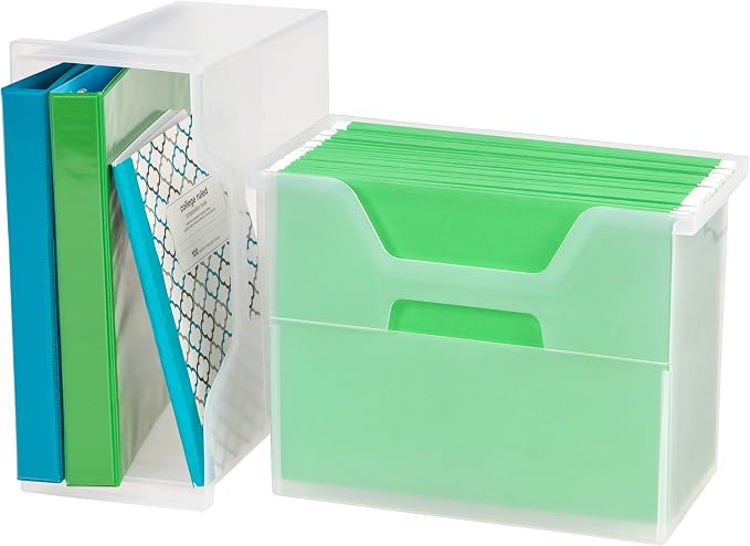 IRIS USA 6-Pack Medium Desktop File Box with Open Lid, Clear | Organize paperwork, mail, magazines, and office supplies with portable storage for desks, classrooms, and home workspaces - Image 6