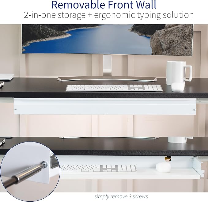 VIVO Large 33 inch Under Desk Slide Out Storage Drawer Organizer, White, DESK-DR33-W - Image 8