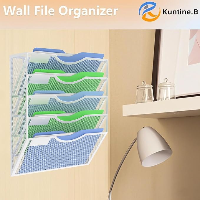 Kuntine.B Wall File Organizer Office Hanging Magazine Holder Wall File Organizer for Office Home - Image 6