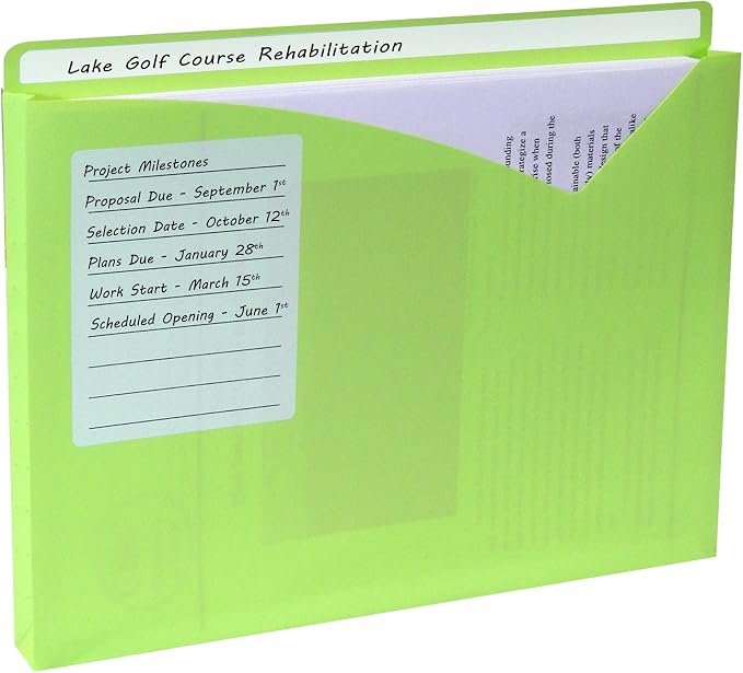 C-Line Write-On Poly File Jackets, Straight Tab, Letter Size, Assorted Colors, (Pack of 125) - Image 2