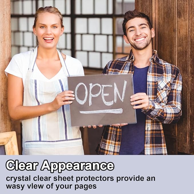 Teling 50 Pcs 8.5 x 11 Inch Rigid Sheet Protectors, Clear Plastic Document Sleeves, Hard Document Holder, Birth Certificate Protector Certificate Holder Clear Paper Protector for Important Documents - Image 5
