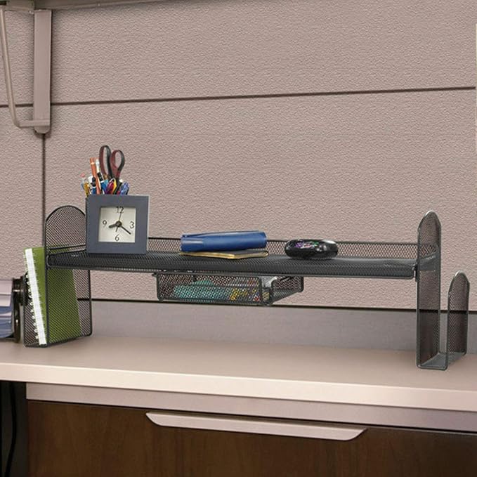 Safco Onyx Mesh Off-Surface Desk Organizer 3604BL, Black Powder Coat Finish, Durable Steel Mesh Construction - Image 4
