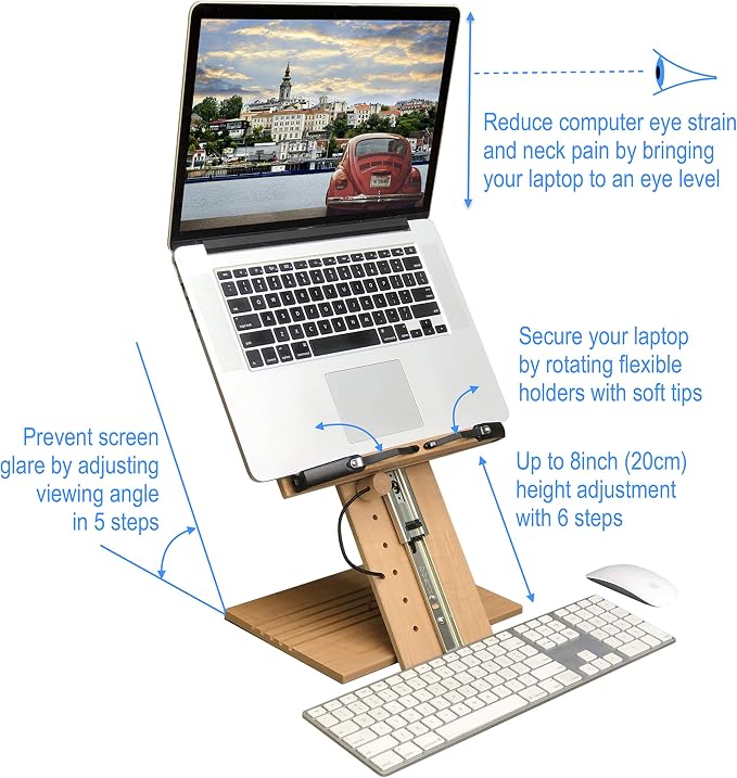 BS1500PRO Large Portable Height Adjustable Foldable Eye-Level Ergonomic Bookstand Holder for Reading Hands Free Large Thick Heavy College Textbooks Tablets Neck Pain Free - Image 3