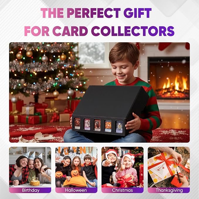 GIRAVO Trading Card Storage Box with Commander Display, 5-Row Deck Case (4000+ Cards), Magnetic Lid & Quick-View Windows, Waterproof PU for MTG, TCG & Sports Cards — 24 Dividers, 10 Stoppers - Image 7