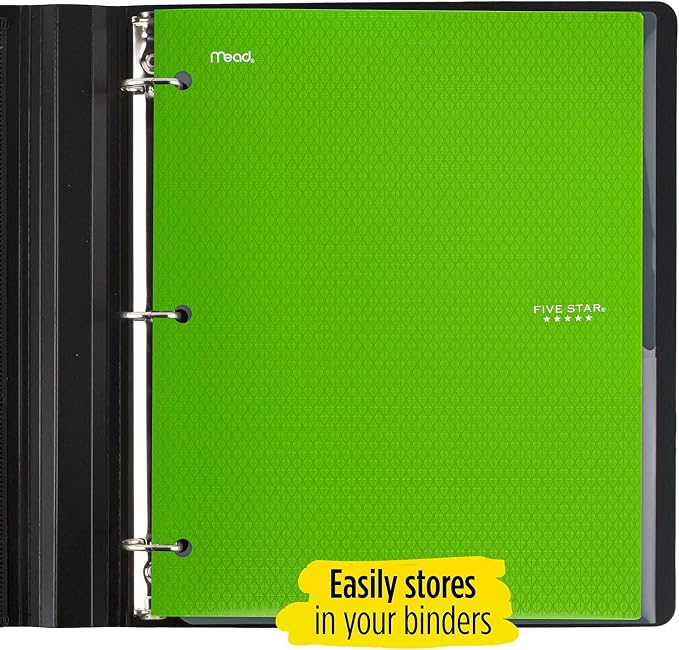 Five Star 2 Pocket Folders, Stay-Put Folder, Folders with Pockets, Prongs, Fasteners, Assorted Colors, 12 Pack (52162) - Image 4