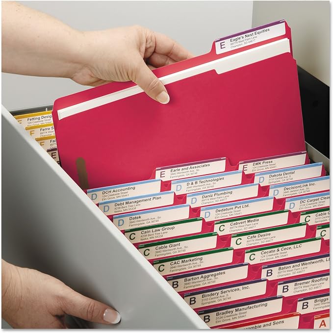 Pendaflex Fastener Folders, 2 Fasteners, Letter Size, Red, 1/3 Cut Tabs in Left, Right, Center Positions, 50 per Box (22740), Specialty - Image 8